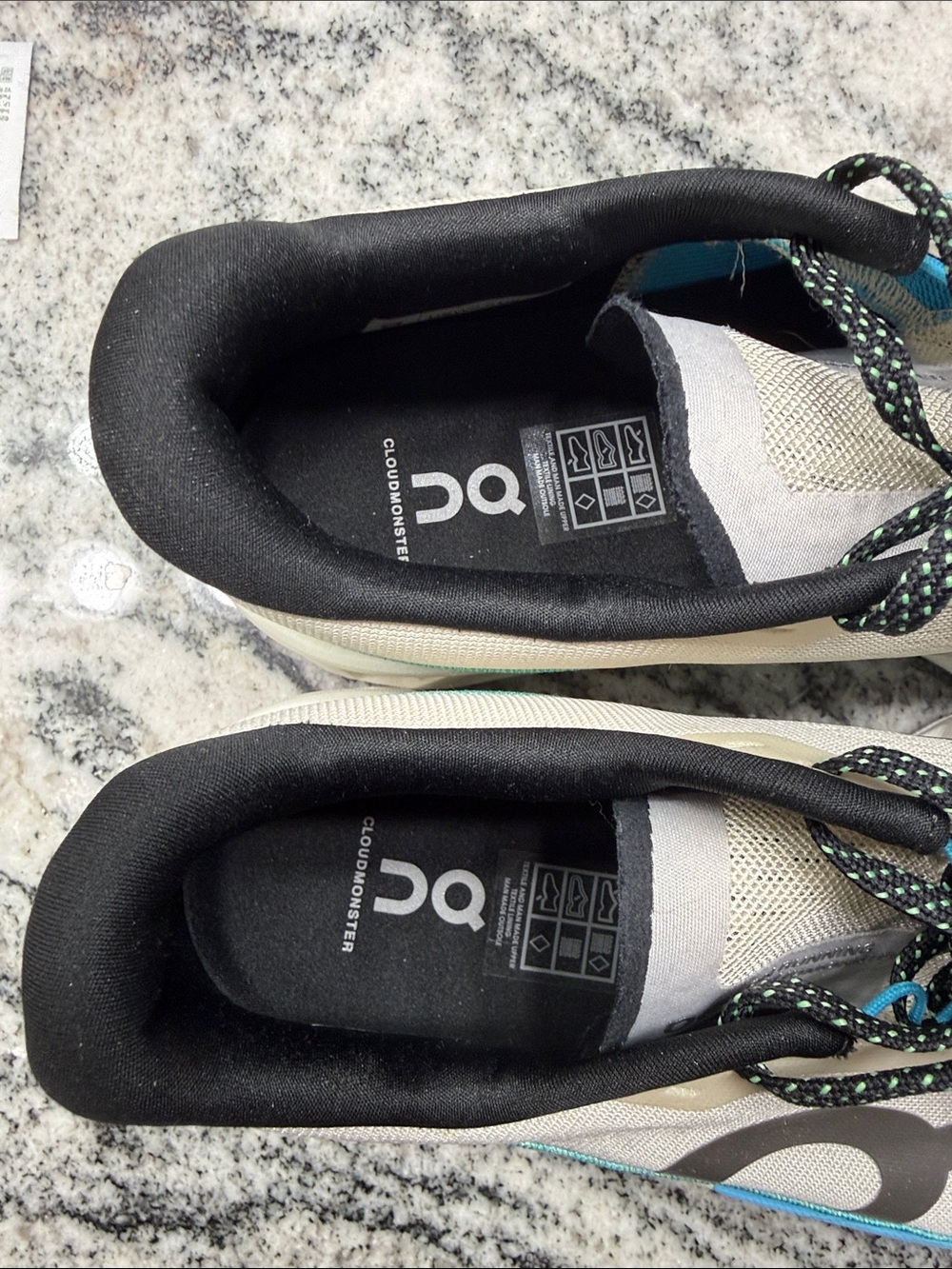 On Running women's athletic shoes — White with Blue accents and Black laces - Picture 4 of 7